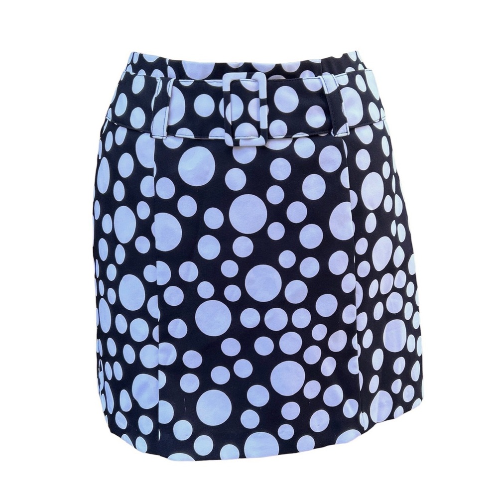 Accomplice Black w/White Dots Belted Mini Size Small Made in USA